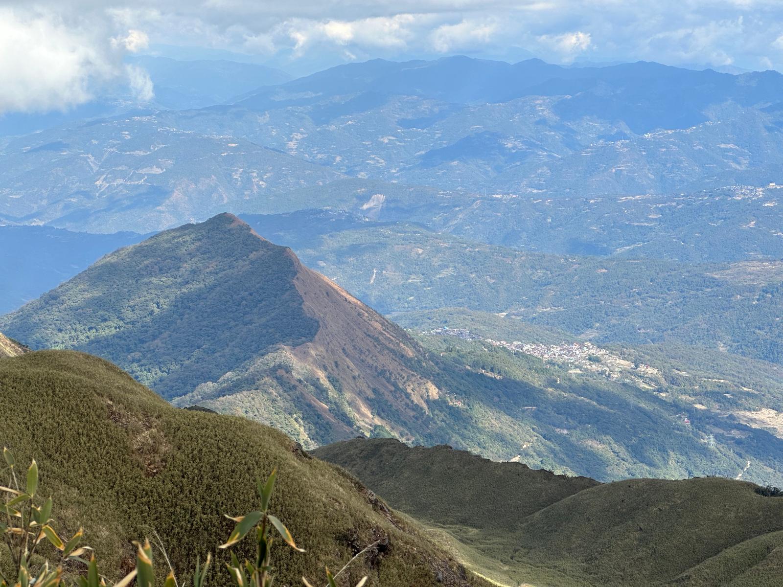 Mt. Teyozwü rising above Viswema village, seen from the hike toward Mt. Tempü
